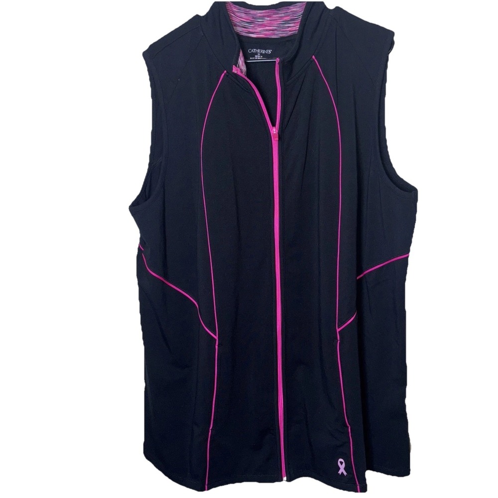 Catherines Black Vest with Pink Trim